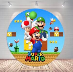 Super Mario round backdrop 6.5ft